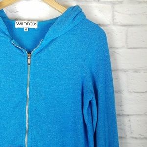 Wildfox Blue Zip Up Hoodie